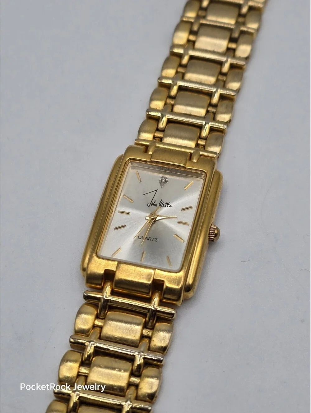 John Weitz Women’s Silver Dial Gold Tone Bracelet Watch